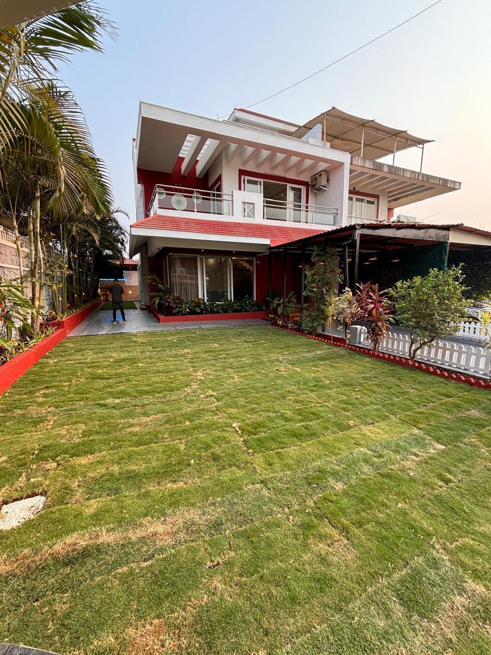 Villa facade by day